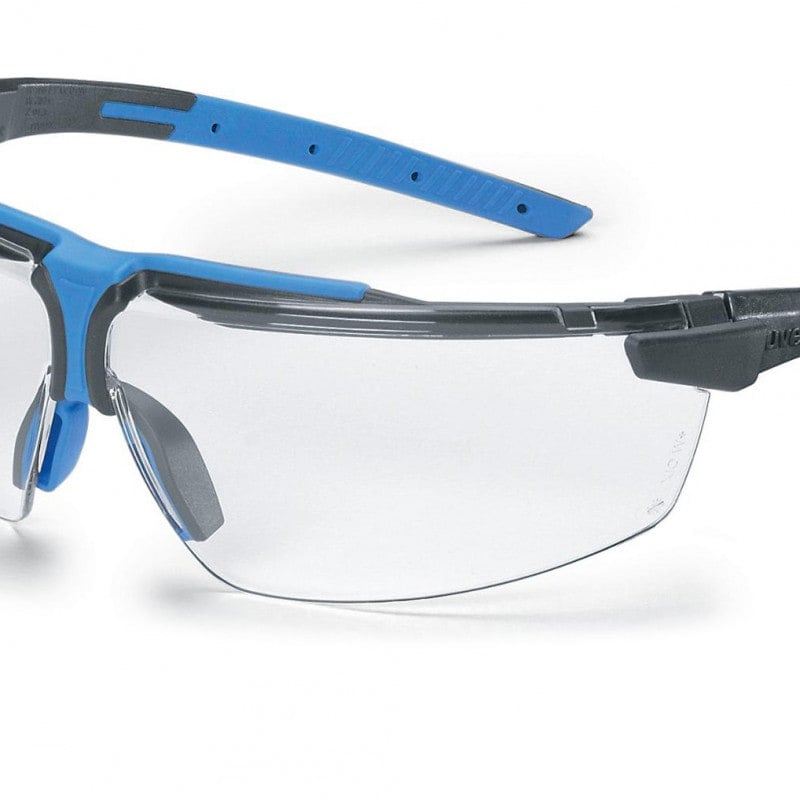 uvex i-3 Schutzbrille blau - bequemer Sitz, klare Sichtscheibe, medizinischer Einsatz - Med-Praxisbedarf