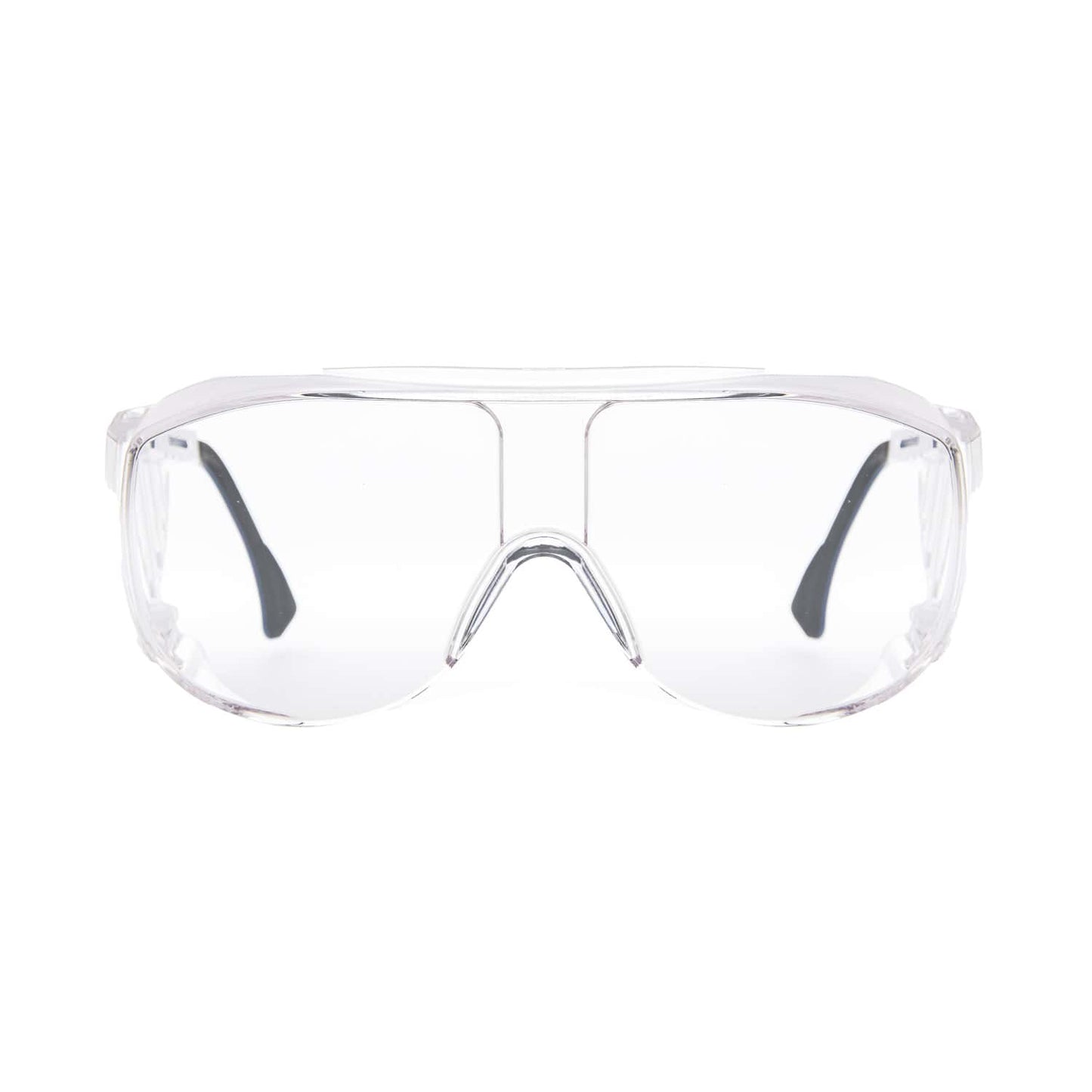 uvex 9161 Überbrille von der Seite - Leichte Schutzbrille für den medizinischen Bereich, transparent - Med-Praxisbedarf