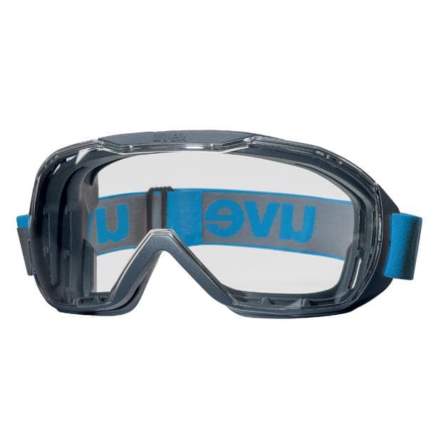 uvex megasonic Vollsichtbrille von der Seite - Vollsichtschutz mit verstellbarem Kopfband - Med-Praxisbedarf