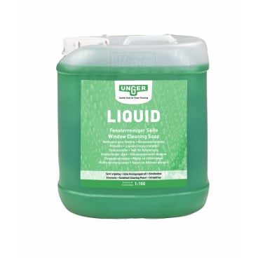 Detailaufnahme UNGERS LIQUID Fensterreiniger - Flasche und Dosierangaben - Med-Praxisbedarf