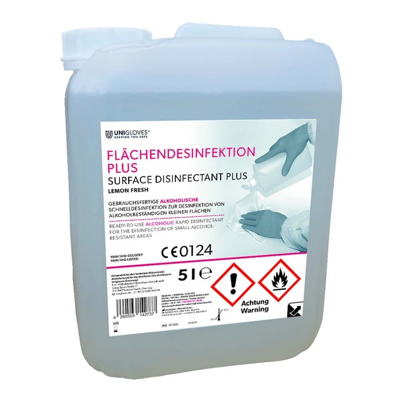 Unigloves Flächendesinfektion Plus Flasche - schnelle und gründliche Reinigung von Oberflächen - Med-Praxisbedarf