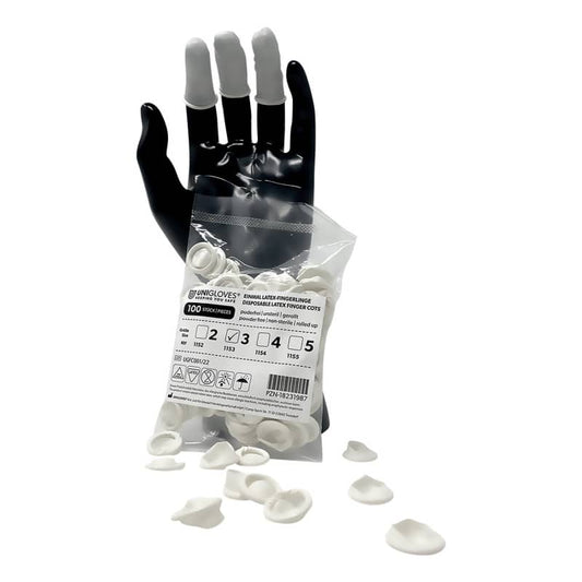 Unigloves Latex-Fingerlinge Einweg - praktische Fingerlinge für medizinische Anwendungen und Untersuchungen - Med-Praxisbe...