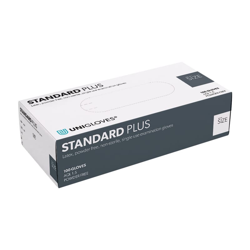 Unigloves Standard Plus Einmalhandschuhe - angeraute Fingerspitzen für besseren Griff, puderfrei - Med-Praxisbedarf