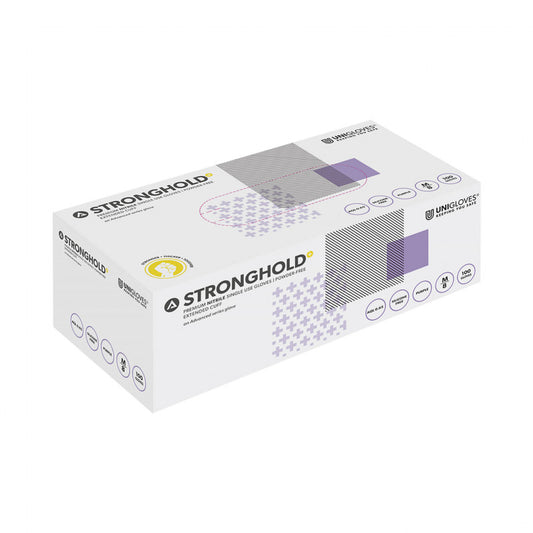 Unigloves Stronghold Plus Nitrilhandschuhe - extra lange Untersuchungshandschuhe 290 mm - Med-Praxisbedarf