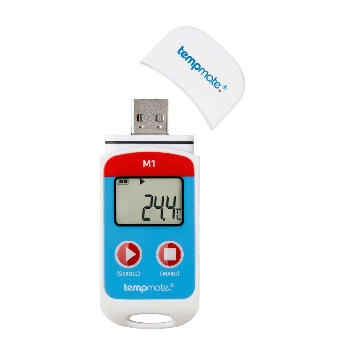 Temperaturlogger Display Nahaufnahme - VERSAPAK Logger zeigt Temperaturverlauf und Daten an - Med-Praxisbedarf