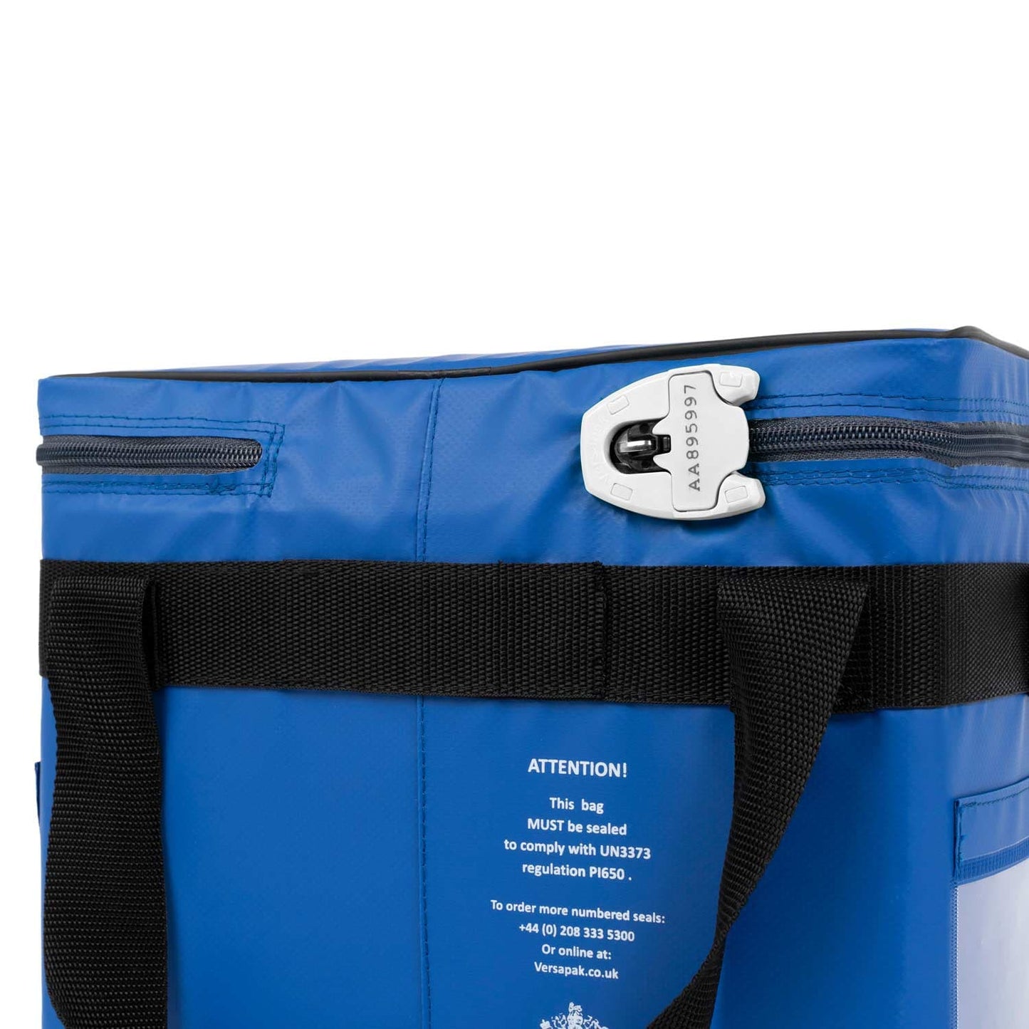 Blaue Versapak Labortasche - mit Tragegriff und Etikettierfeld für Beschriftung - Med-Praxisbedarf