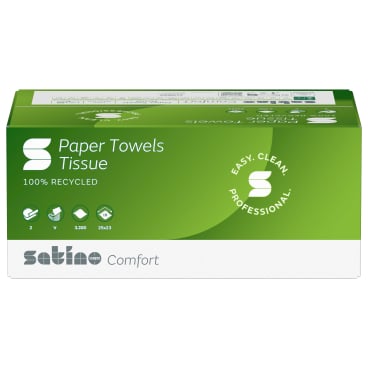 SATINO Comfort Handtuchpapier - 25 x 23 cm, PT3, saugstarkes Hygienepapier von WEPA - Med-Praxisbedarf