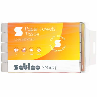 Satino smart Papierhandtücher im V-Falz - Maße 24 cm x 23 cm, hygienisch für Pflegeeinrichtungen - Med-Praxisbedarf