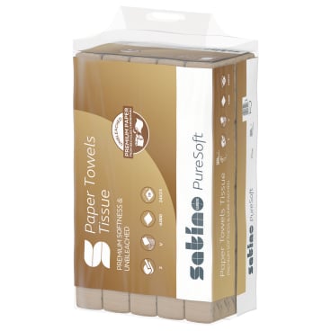 Satino PureSoft Handtuchpapier V-Falz - 24 x 23 cm, PT3-kompatibel für medizinische Einrichtungen - Med-Praxisbedarf