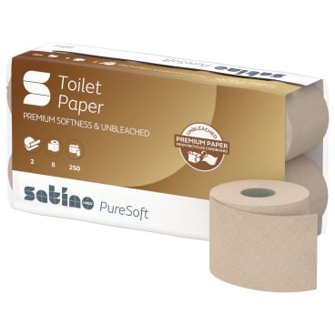Satino PureSoft Toilettenpapier 2-lagig - ungebleicht, MT1-kompatibel für Sanitärbereiche - Med-Praxisbedarf