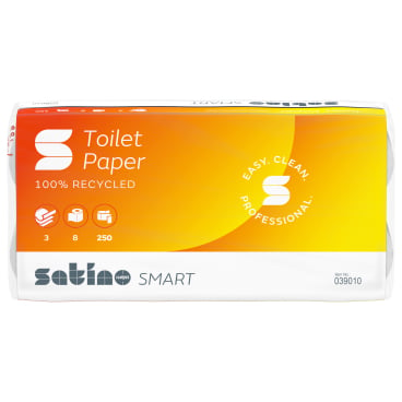 Satino Smart Toilettenpapier hochweiß 3-lagig MT1 - Rollenware für medizinische Einrichtungen - Med-Praxisbedarf