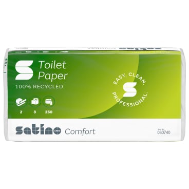 Toilettenpapier Einzelblätter im Spender - Satino comfort, Format 9,4 x 11 cm, hochweiß - Med-Praxisbedarf