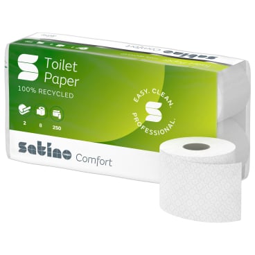 Satino comfort Toilettenpapier 9,4 x 11 cm - hochweiße Einzelblätter, MT1-kompatibel - Med-Praxisbedarf