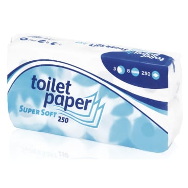 Toilettenpapier 3-lagig Super Soft Rolle - hochweißes Tissue für medizinische Einrichtungen - Med-Praxisbedarf