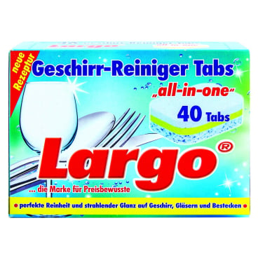 Largo Geschirr-Reiniger Tabs all-in-one - Mehrfunktionstabs für Spülmaschinen von Weco - Med-Praxisbedarf