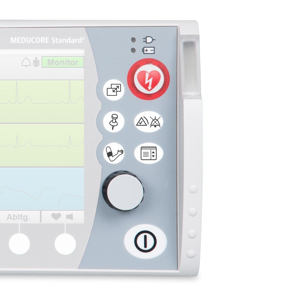 MEDUCORE Standard² Defibrillator Seitenansicht - kompaktes Design für mobile Notfallversorgung - Med-Praxisbedarf