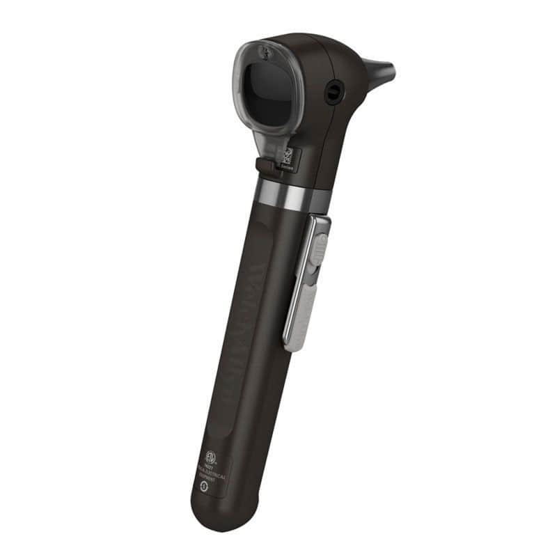 Pocket LED Otoskop Seitenansicht - ergonomische Halterung und Batteriefach - Med-Praxisbedarf
