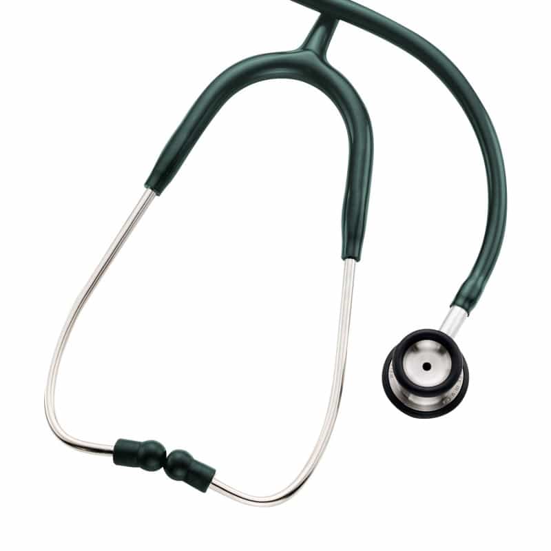 Professional Stethoskop mit Doppelkopf - Oliven und Ohrbügel in verstellbarer Metallausführung - Med-Praxisbedarf