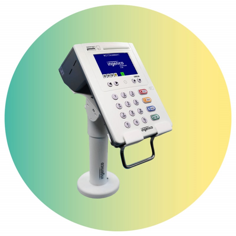 PoS-Halterung für ORGA Kartenterminal - stabile Wandhalterung für Praxis und Apotheke - Med-Praxisbedarf