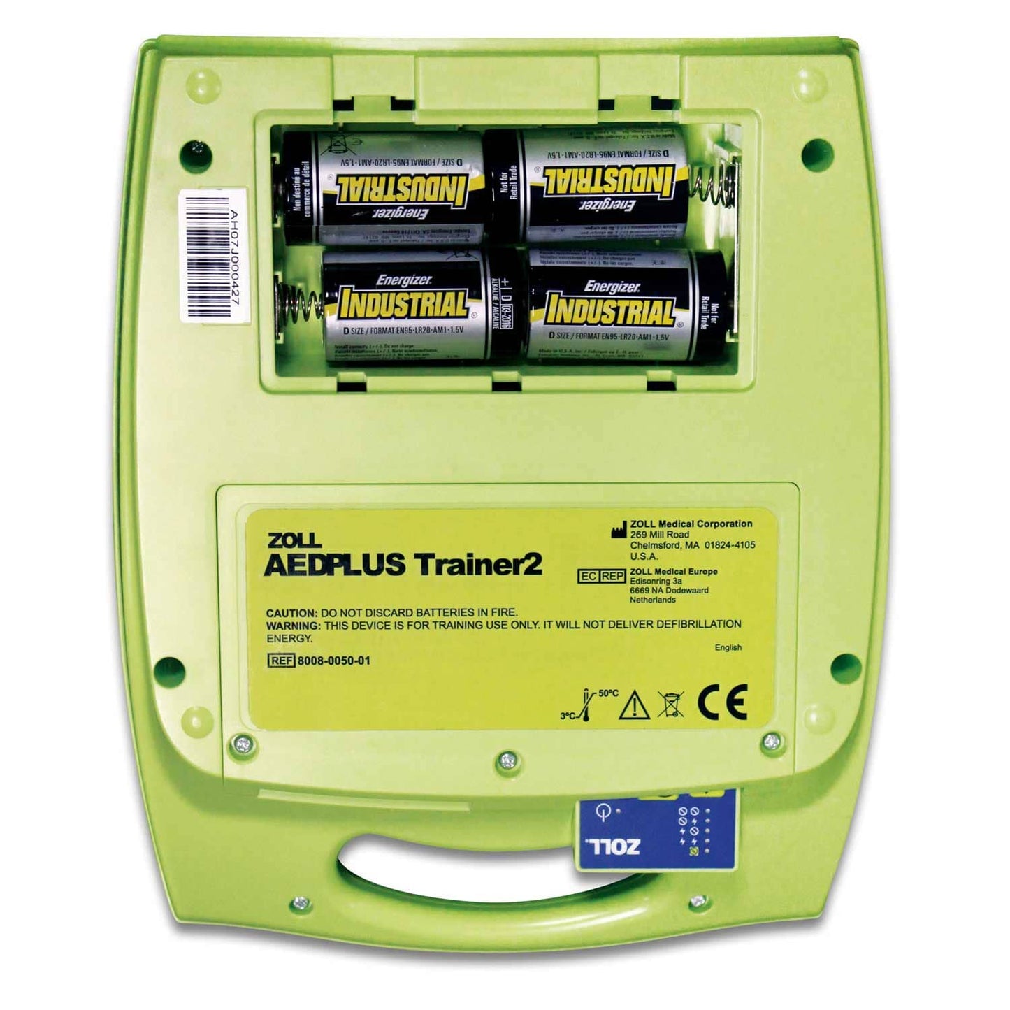 Frontansicht AED PLUS Trainer II - Trainings-Defibrillator mit Bedienfeld - Med-Praxisbedarf