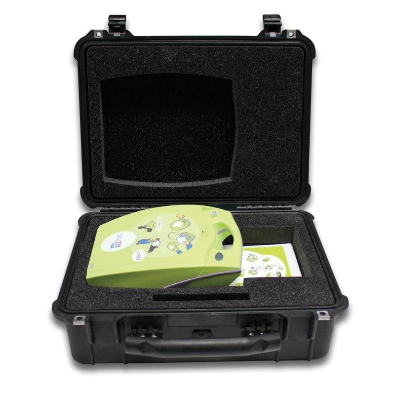 AED Plus Hartschalenkoffer transportabel - mit Schaumstoffeinsatz für Defibrillator und Zubehör - Med-Praxisbedarf