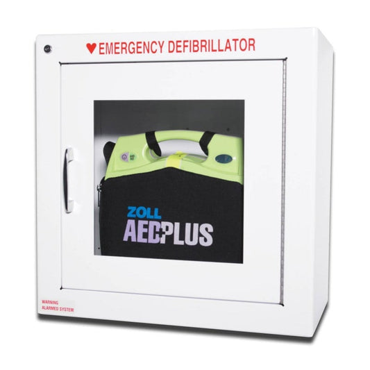 AED Plus Wandschrank Version 3 Surface - weißer Aufbewahrungsschrank mit Sichtfenster - Med-Praxisbedarf