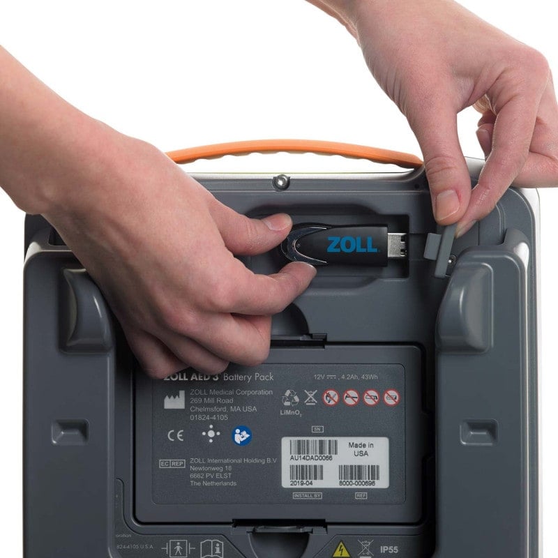 ZOLL AED 3 Defibrillator Frontansicht - mit klarem Display und Sprachführung für Reanimation - Med-Praxisbedarf