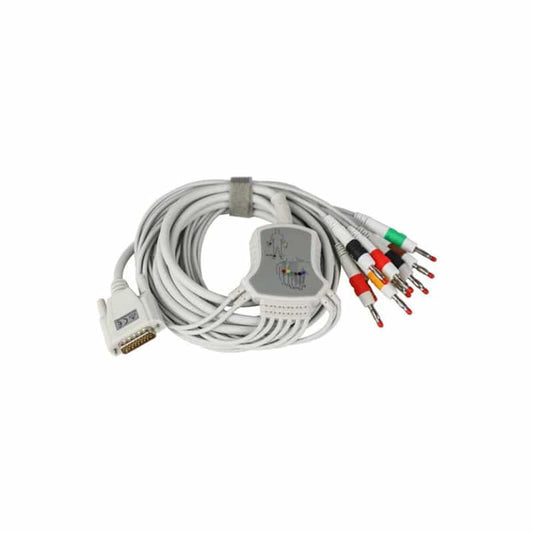 EKG-Patientenkabel 12-Kanal - von Zoncare, farbcodierte Anschlüsse für klare Ergebnisse - Med-Praxisbedarf