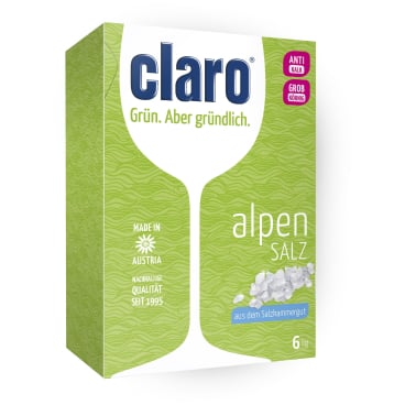 claro Alpensalz für Spülmaschinen - zur Wasserenthärtung, für Spülmaschinen in Arztpraxen und Kliniken - Med-Praxisbedarf