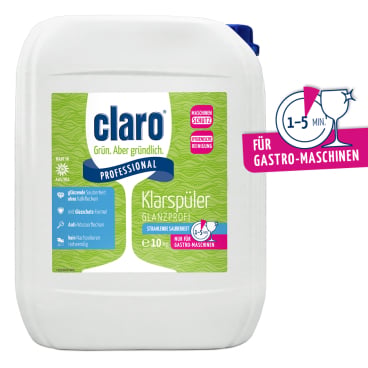claro GV-Klarspüler für Geschirrspülmaschinen - für Schnellspüler mit 1-5 Minuten Spüldauer, verhindert Kalkflecken - Med-...