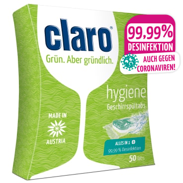 claro Hygiene Tabs Spülmaschinentabs - für medizinische Einrichtungen, speziell für hohe Hygienestandards - Med-Praxisbedarf