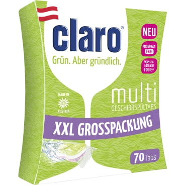 Claro Multi Tabs Spülmaschinentabs - praktische All-in-One Tabs mit Salz- und Klarspülerfunktion - Med-Praxisbedarf