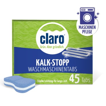 claro Öko Kalk-Stopp Tabs Waschmaschinentabs - verhindert Kalkablagerungen in Praxis-Waschmaschinen - Med-Praxisbedarf