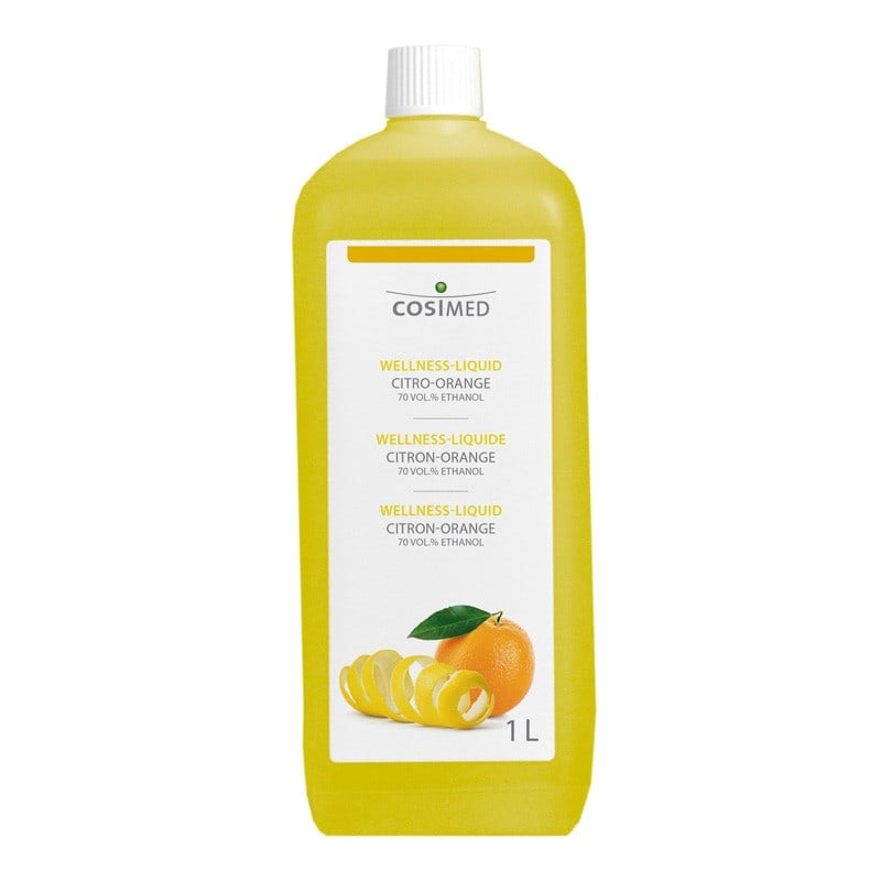Wellness-Liquid Citro-Orange Flasche - belebendes Zitrus-Einreibemittel für medizinische Einrichtungen - Med-Praxisbedarf