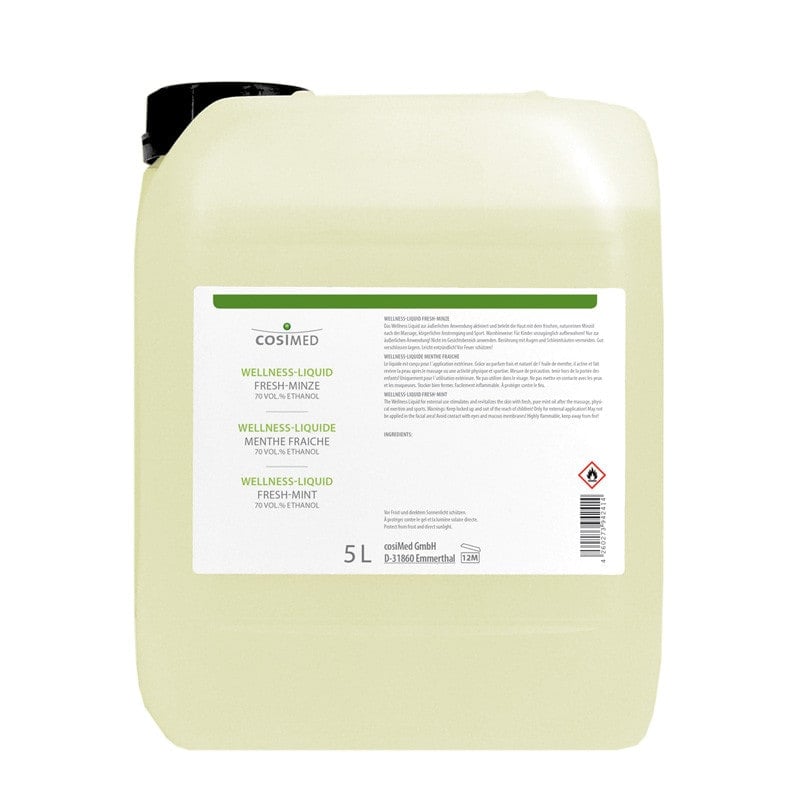 Wellness-Liquid Fresh-Minze in Gebrauch - Anwendung des pflegenden Minz-Einreibemittels - Med-Praxisbedarf