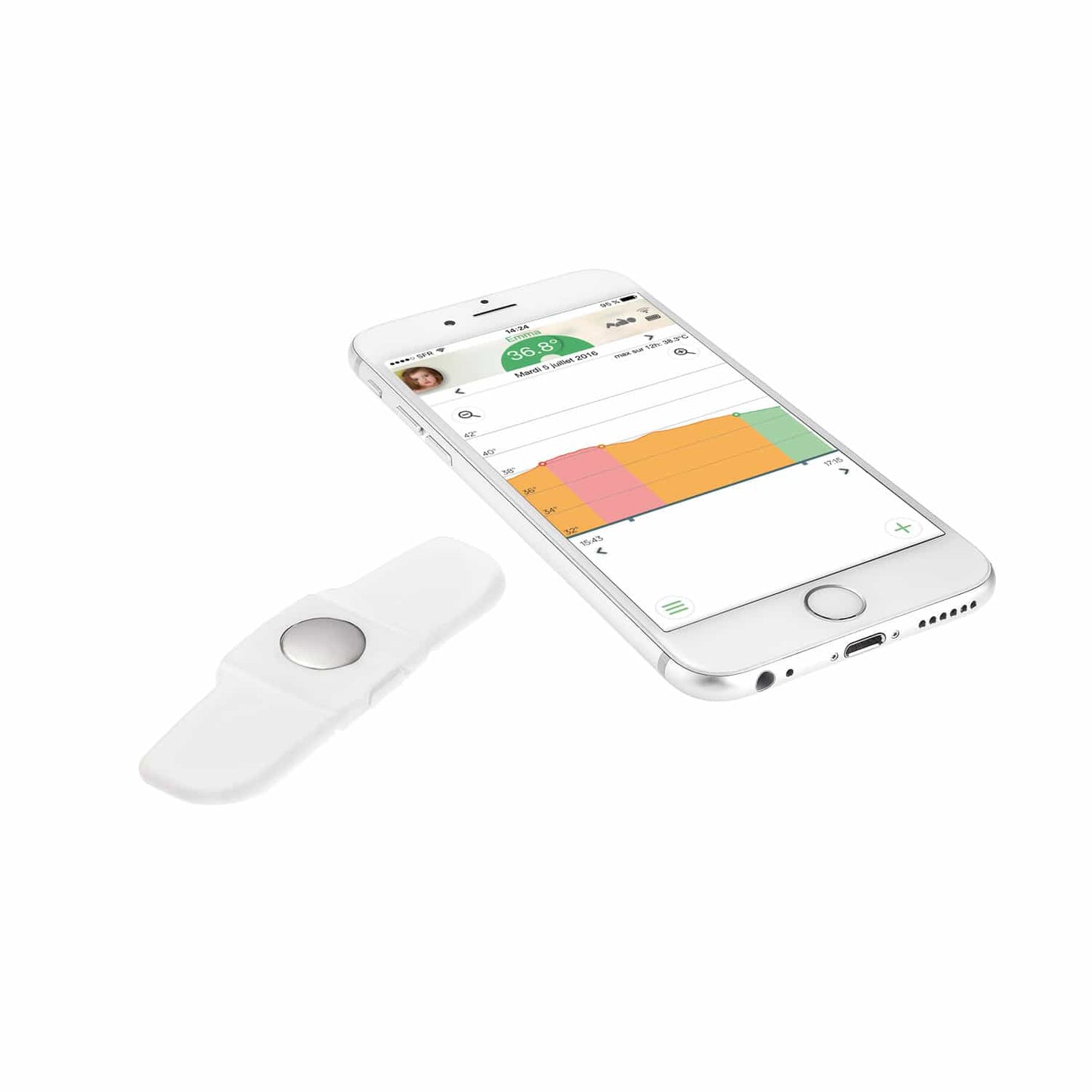 Fieberthermometer TUCKY-21 mit Ladekabel - kompaktes, wiederaufladbares Design für den mobilen Einsatz - Med-Praxisbedarf
