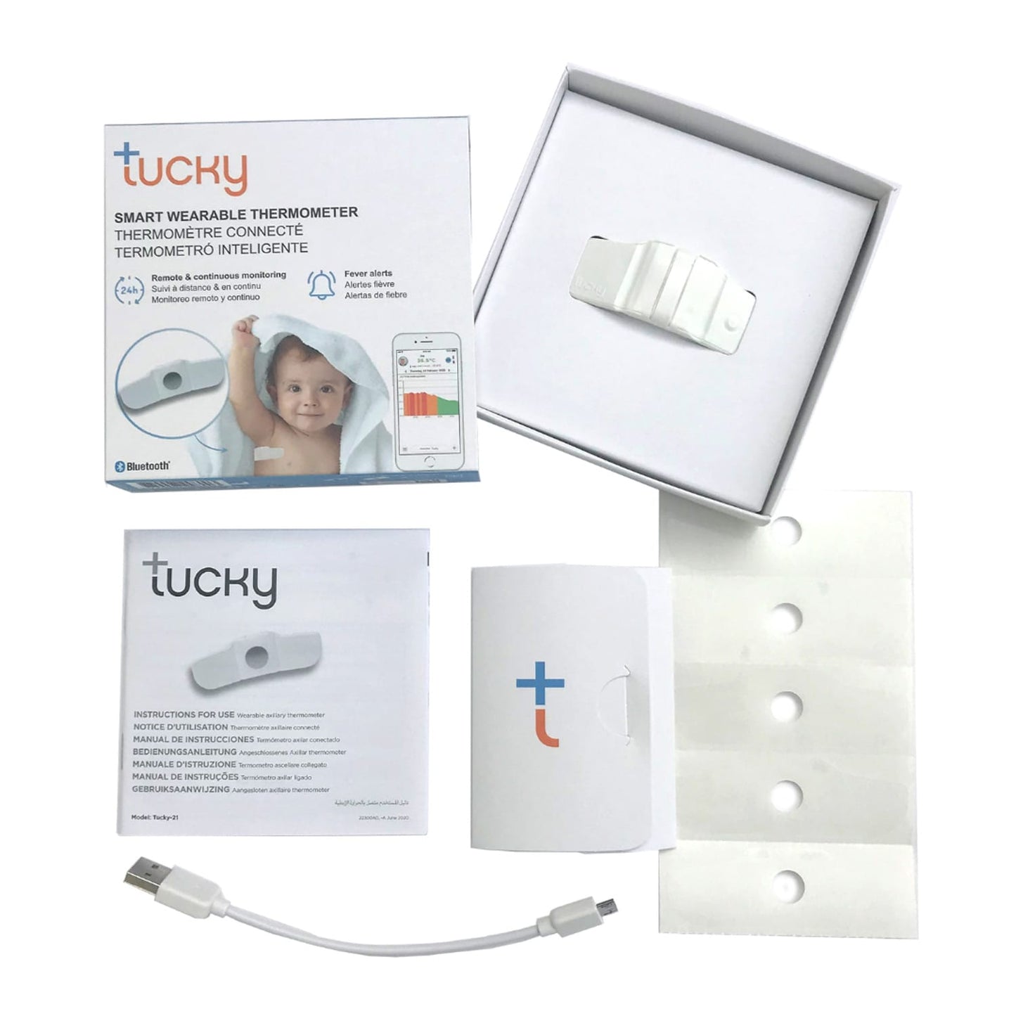 Fieberthermometer TUCKY-21 - wiederaufladbares Digitalthermometer für axilläre Messung bei Kindern - Med-Praxisbedarf