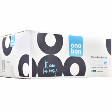 onobon Papierhandtücher natur 1-lagig - 24,5 x 23 cm für Arztpraxen und medizinische Einrichtungen - Med-Praxisbedarf