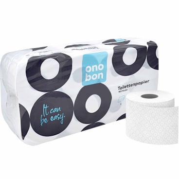 Onobon Toilettenpapierrolle 3-lagig - weiches Recyclingpapier für Praxis und Klinik - Med-Praxisbedarf