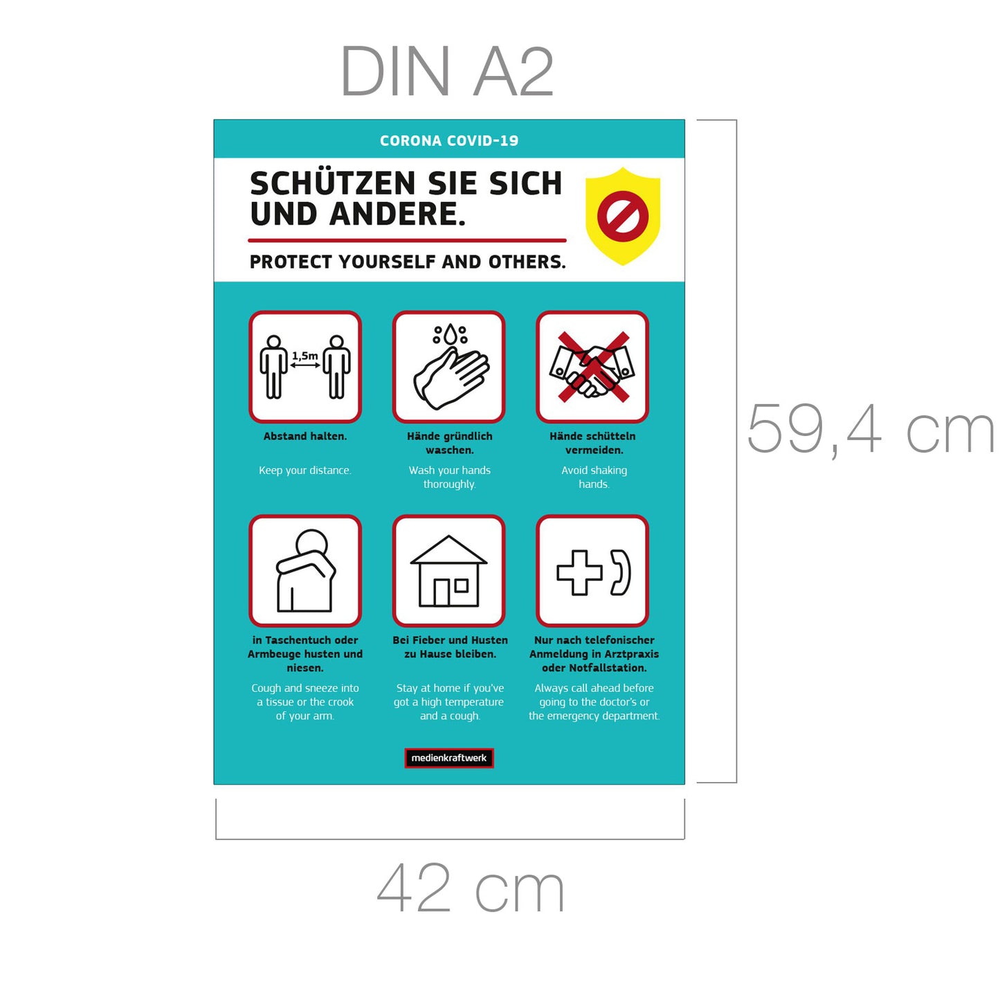 Hygiene-Hinweis DIN A2 | günstig kaufen