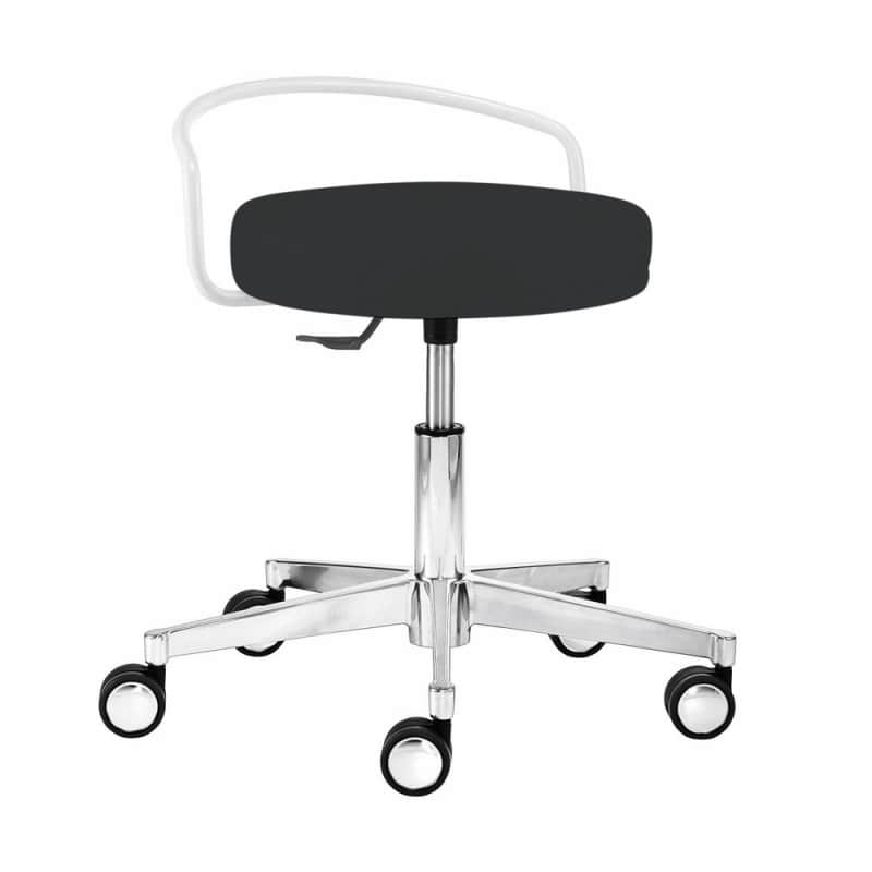 myXPERT Drehhocker mit Kunstleder - hygienische, leicht zu reinigende Oberfläche für Praxen - Med-Praxisbedarf