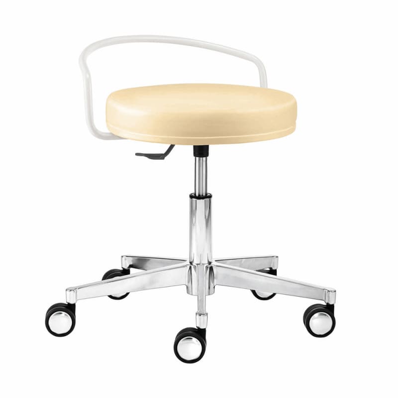 myXPERT Drehhocker in Burgunderrot - eleganter Praxisstuhl mit funktionalem Design - Med-Praxisbedarf