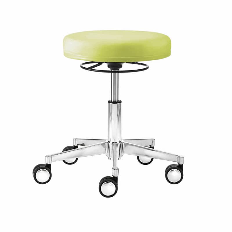 Funktionsdrehhocker myXPERT - Medizinischer Drehhocker mit 5-Rollen-Basis, stabil - Med-Praxisbedarf