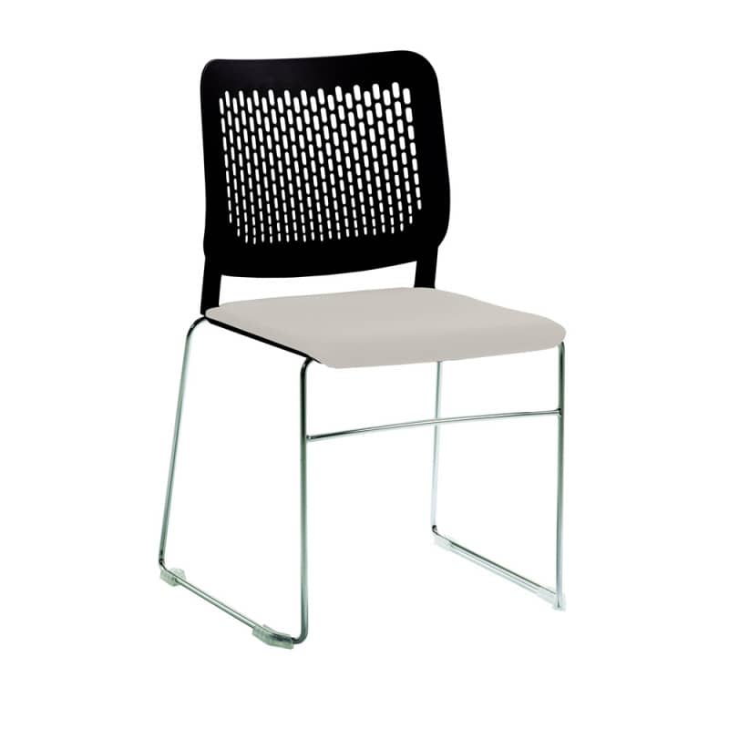 Stapelstuhl SITTEC gepolstert - moderner Wartezimmerstuhl, Höhe 85 cm, stapelbar - Med-Praxisbedarf