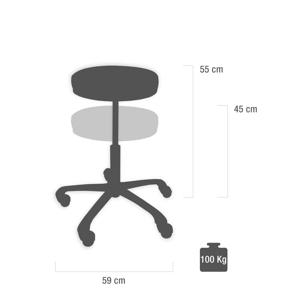 Multifunktions-Rollhocker von mayer - Höhenverstellung 45-55 cm mit Ringauslöser - Med-Praxisbedarf