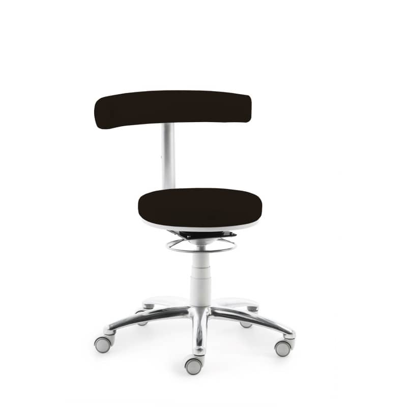 MyQuIZZ Drehstuhl mit Rückenlehne - ergonomischer Hocker für längere Einsätze - Med-Praxisbedarf