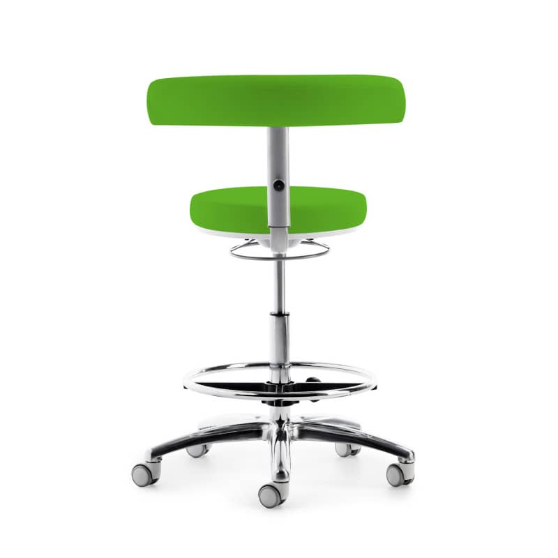 MyQuIZZ Hocker von mayer - Seitenansicht des ergonomischen Funktionshockers - Med-Praxisbedarf
