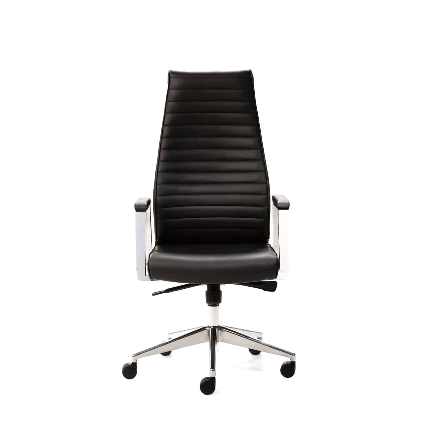 Schreibtischsessel myDELUXE in Seitenansicht - zeigt ergonomische Form und gepolsterte Armlehnen - Med-Praxisbedarf