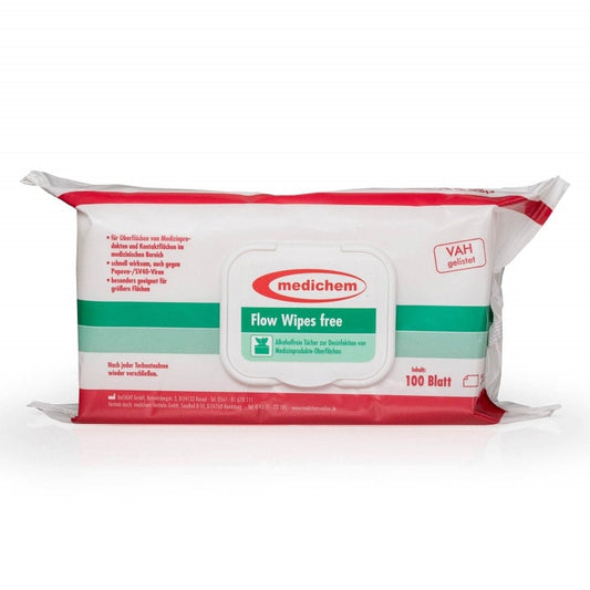 Flow Wipes free alkoholfreie Desinfektionstücher - Reinigung und Desinfektion in einem Schritt - Med-Praxisbedarf