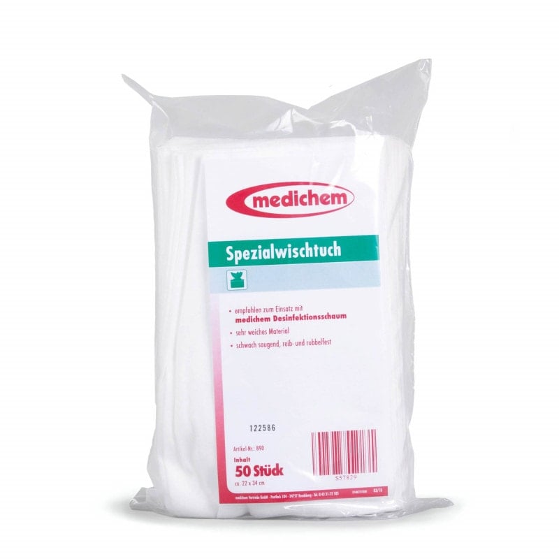 Spezialwischtücher aus Polyester - Einmaltücher für medichem Desinfektionsschaum, weich - Med-Praxisbedarf